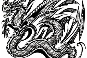 Dragon on chest tattoo idea