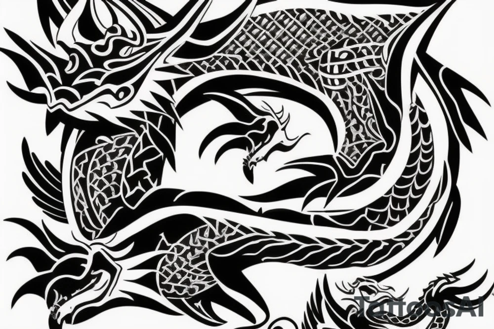 Dragon on chest tattoo idea
