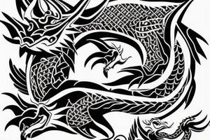 Dragon on chest tattoo idea