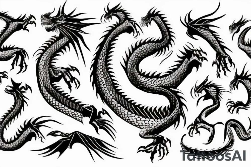 Dragon on ribs tattoo idea