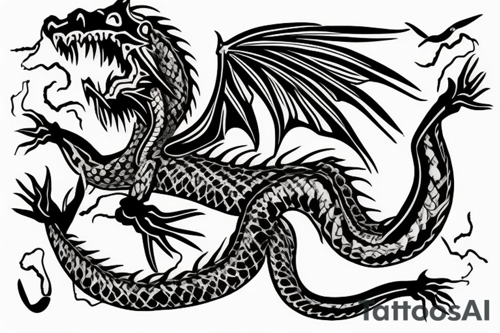 Dragon on ribs tattoo idea