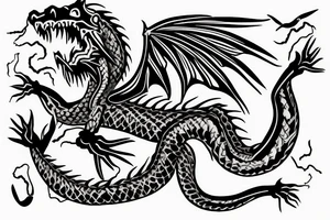 Dragon on ribs tattoo idea
