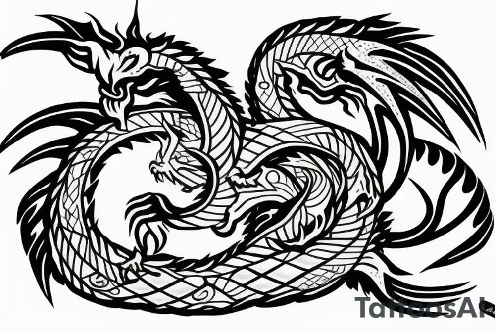 Dragon on ribs tattoo idea