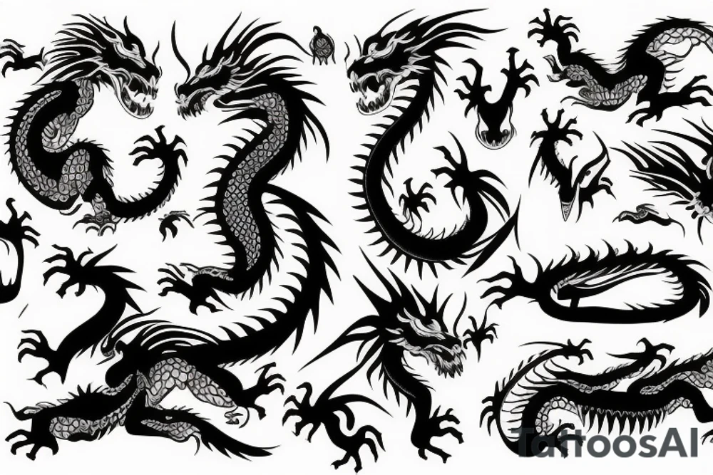 Dragon on ribs tattoo idea