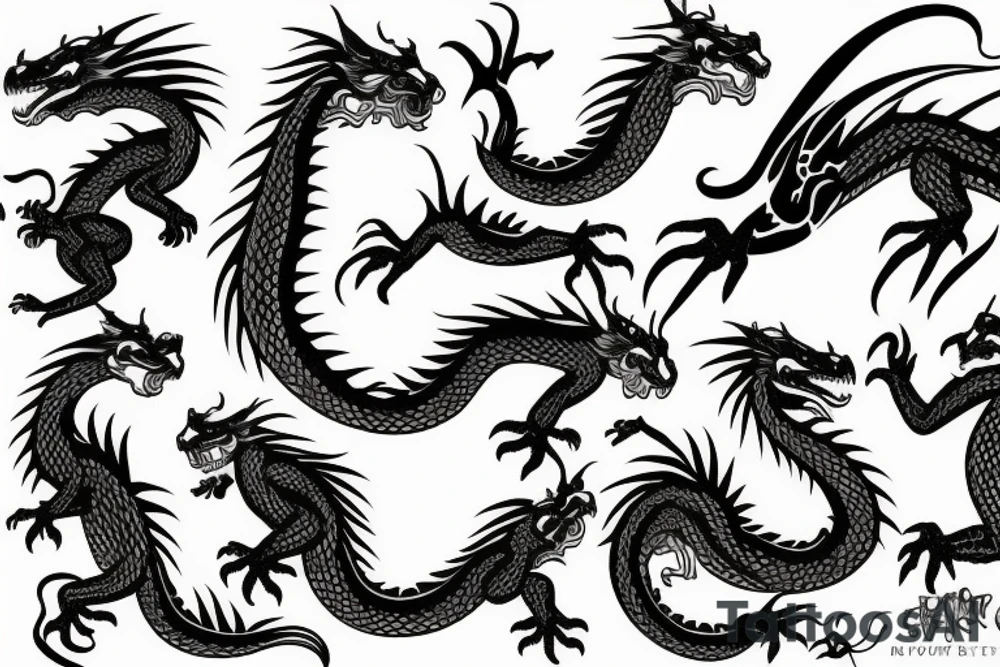 Dragon on ribs tattoo idea