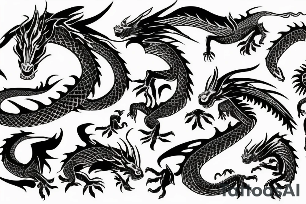 Dragon on ribs tattoo idea