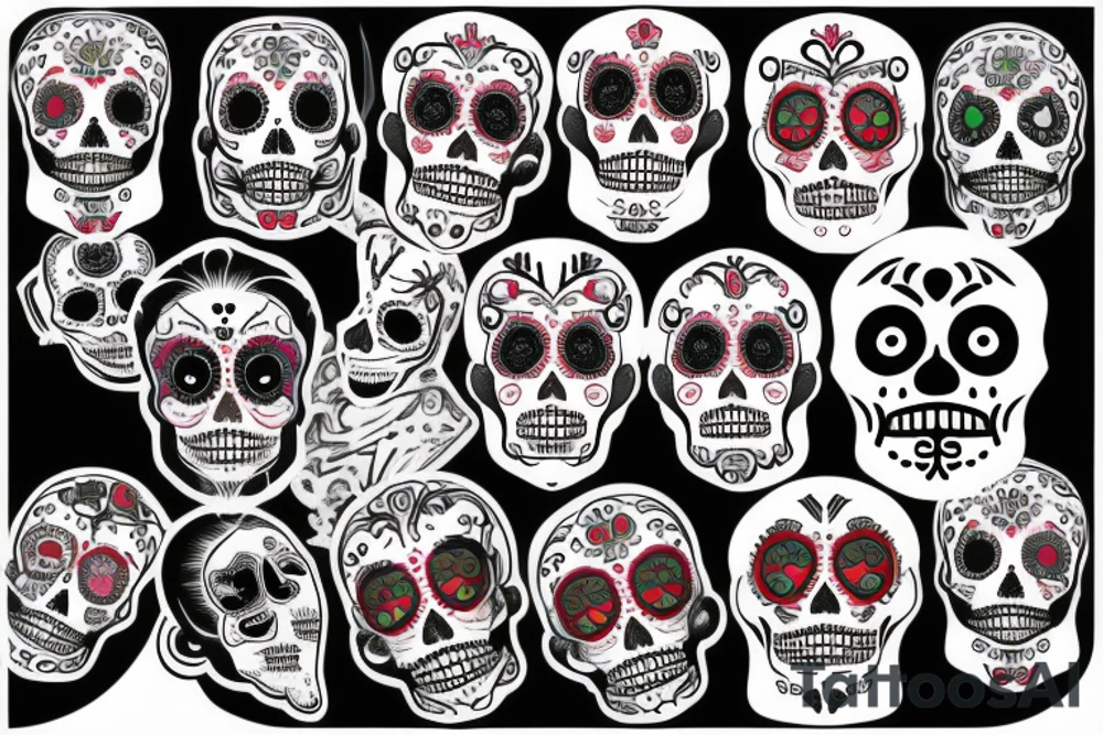 Drama face mask with day of the dead face tattoo idea