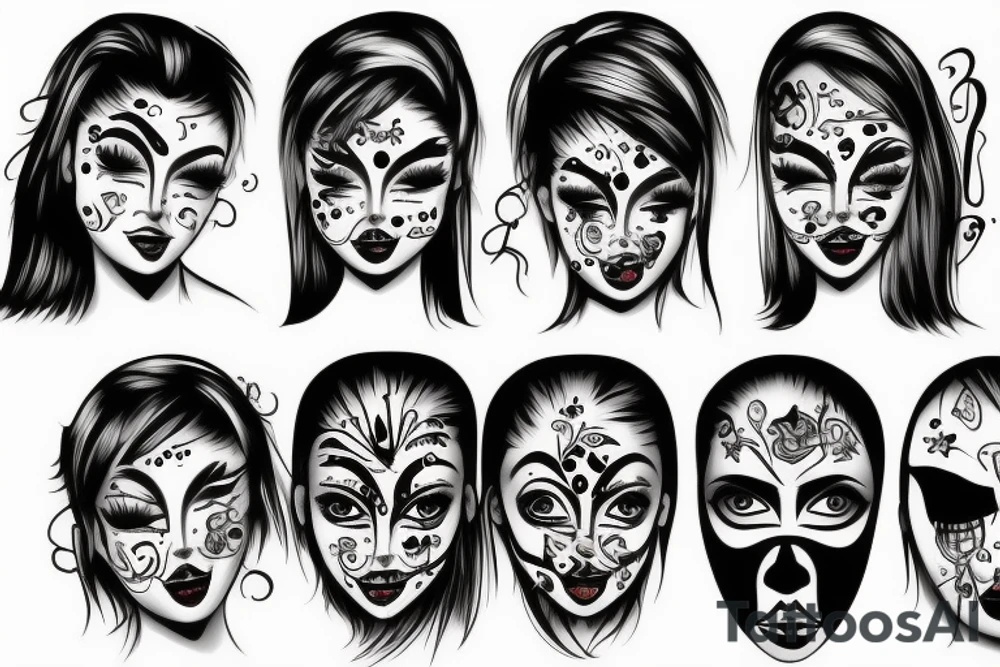 Drama face mask tattoo idea