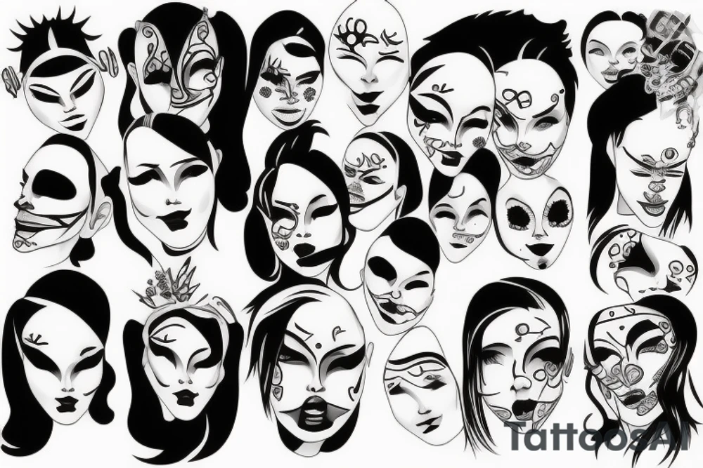 Drama face mask tattoo idea