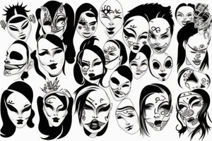 Drama face mask tattoo idea
