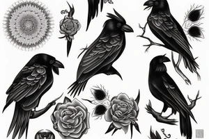 Ying & yang crow tattoo idea