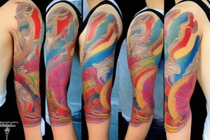 Half sleeve of Baquisimeto city tattoo idea