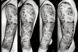 Half sleeve of Barquisimeto city tattoo idea