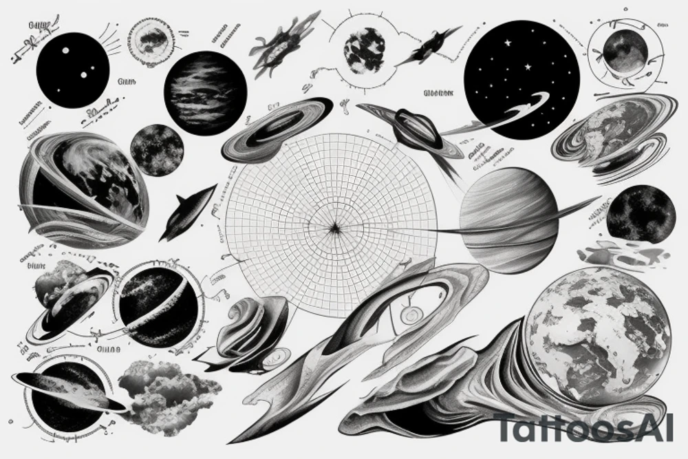 Geodesy and astronomy tattoo idea
