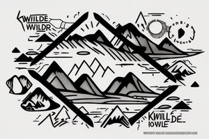 Number 22, knife reflection of mountains , wild one tattoo idea