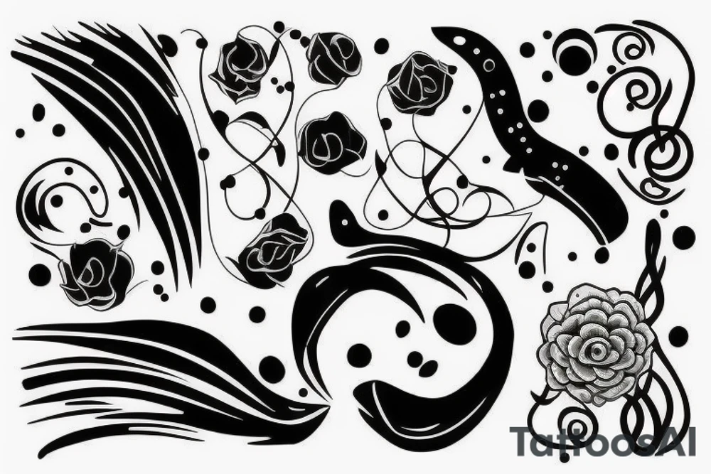 Black work abstract tattoo idea
