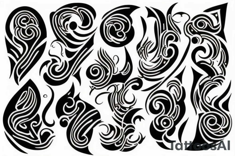 Black work abstract tattoo idea