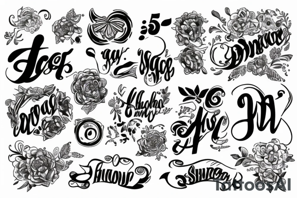 P5 written in fancy lettering tattoo idea