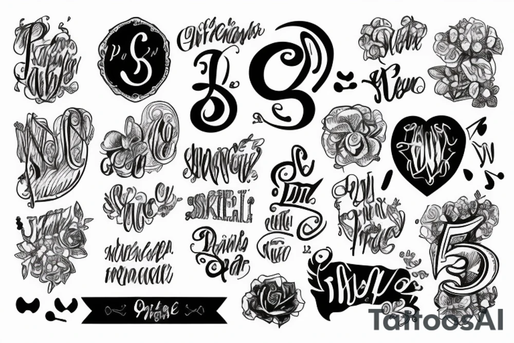 P5 written in fancy lettering tattoo idea