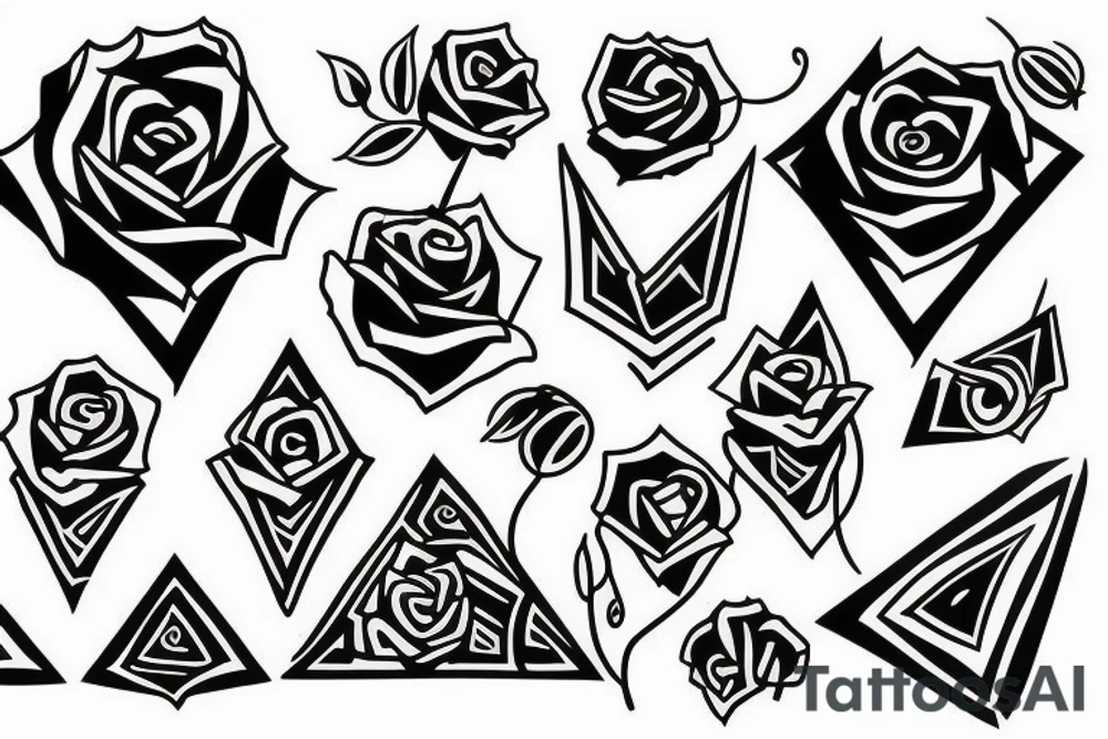 Rose triangle tattoo idea