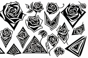 Rose triangle tattoo idea