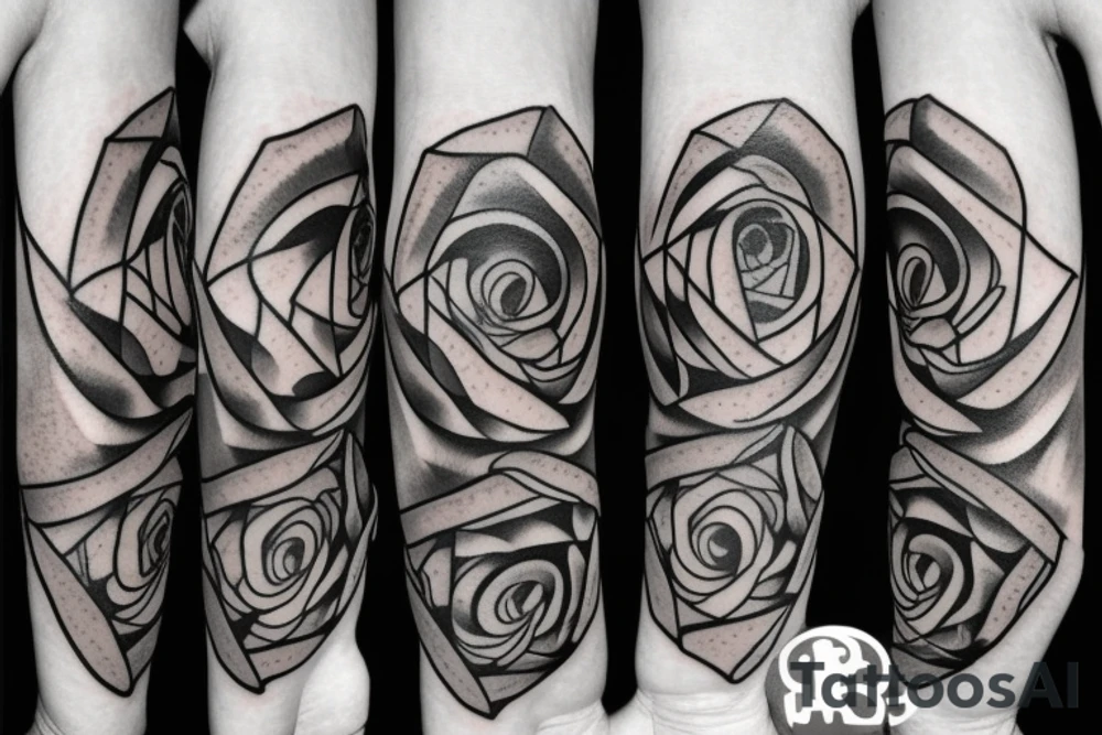 Rose triangle tattoo idea