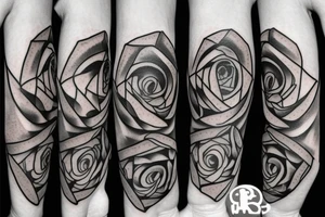 Rose triangle tattoo idea