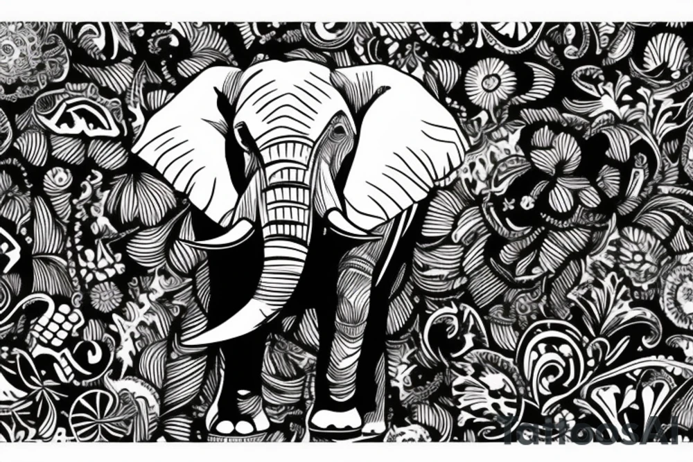 an elephant playing the piano tattoo idea
