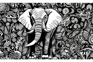 an elephant playing the piano tattoo idea