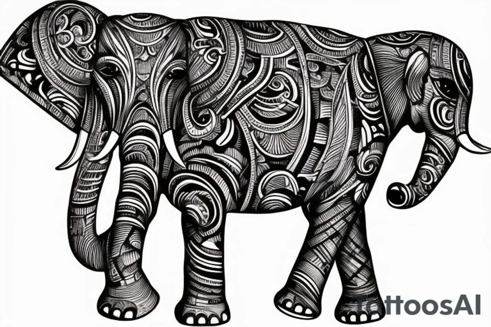 an elephant playing the piano tattoo idea