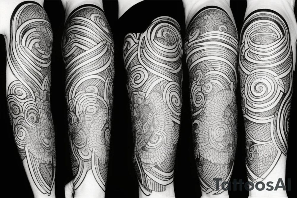 Black work negative abstract tattoo idea