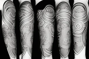 Black work negative abstract tattoo idea