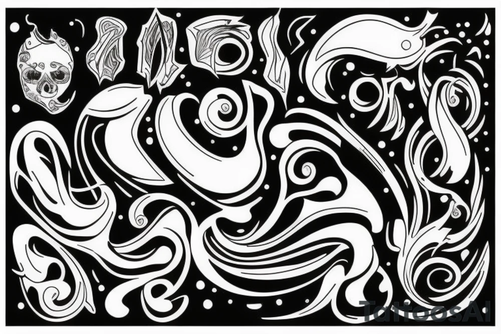 Black work negative abstract tattoo idea