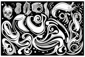 Black work negative abstract tattoo idea