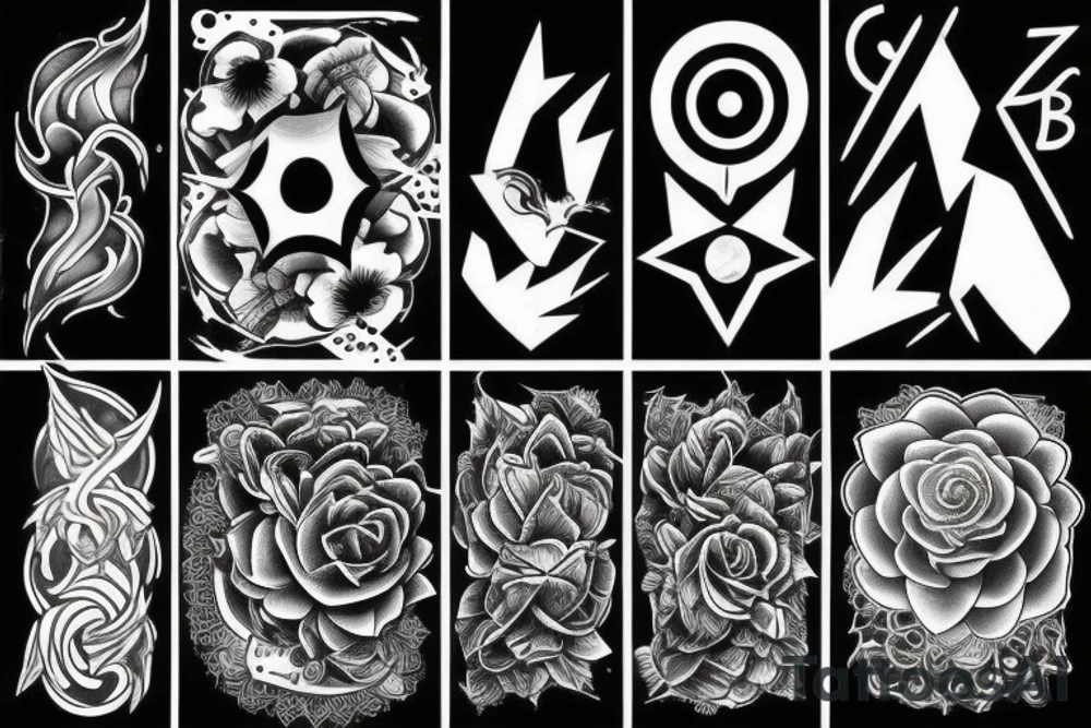 Black work negative dark  abstract tattoo idea