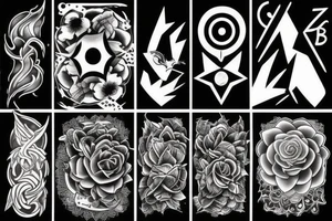 Black work negative dark  abstract tattoo idea