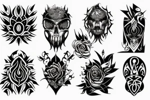 Black work negative dark  abstract tattoo idea