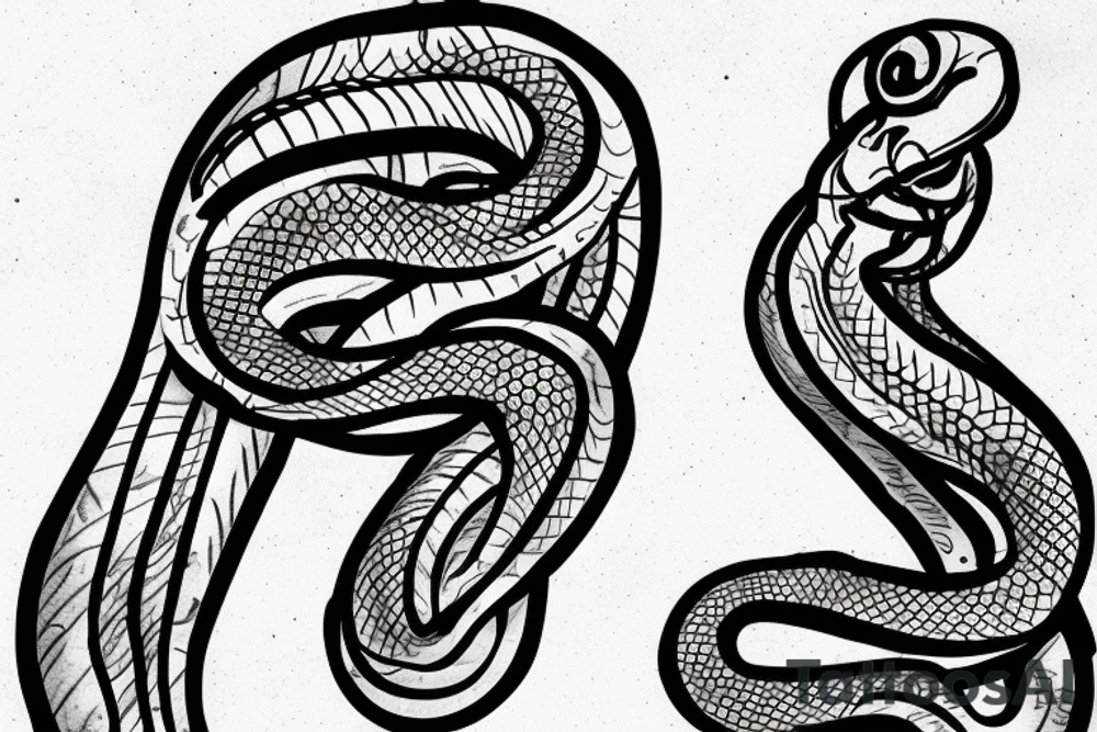 snake wrapping around leg tattoo idea