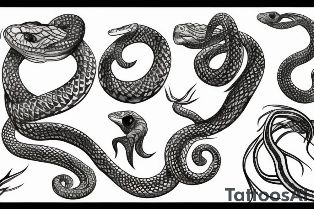 snake wrapping around leg tattoo idea