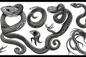 snake wrapping around leg tattoo idea