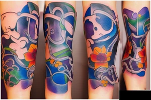 arm sleeve, 6CO2 + 6H2O → C6H12O6 + 6O2, C6H12O6 + 6O2 → 6CO2 + 6H2O tattoo idea