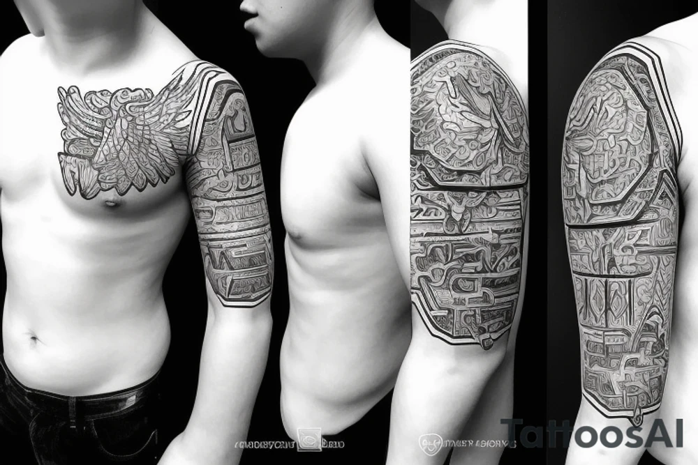 Family, two sons, daughter, angel, love, academic rowing, Ashgabat, Mosxow, London, tattoo idea