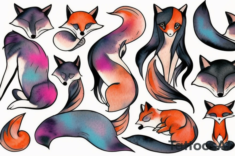 fox girl tattoo idea