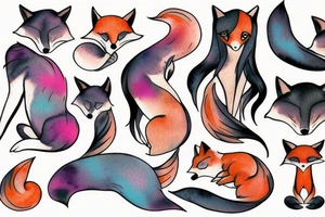 fox girl tattoo idea