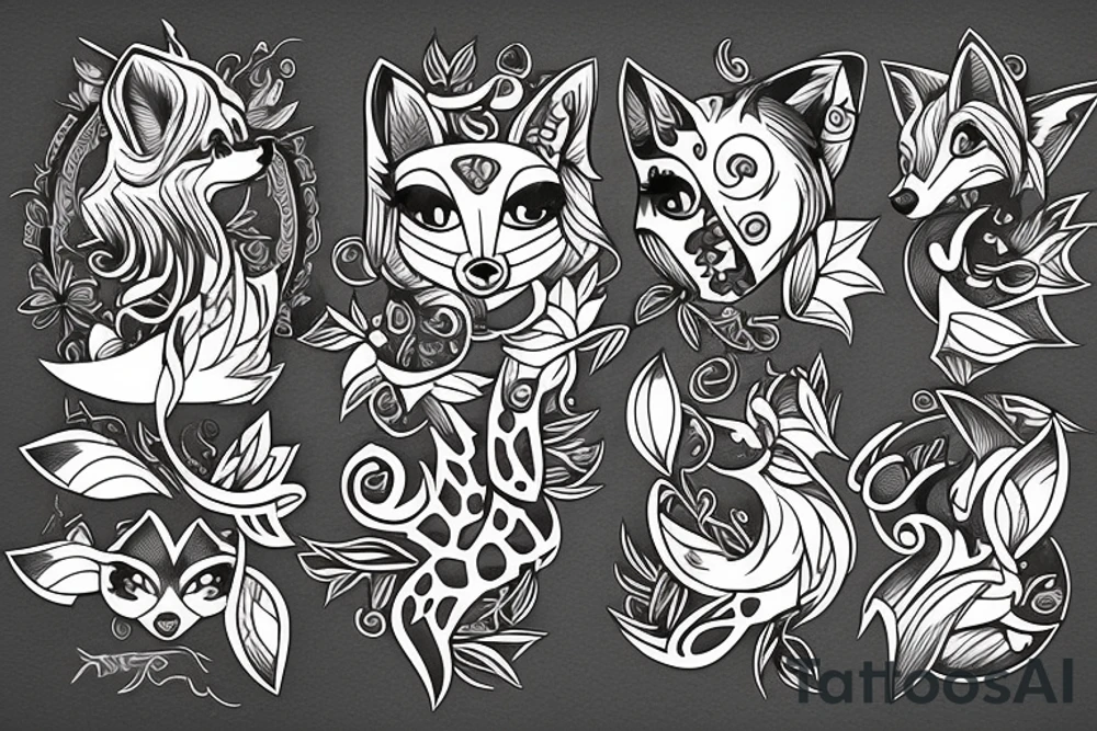 fox girl tattoo idea
