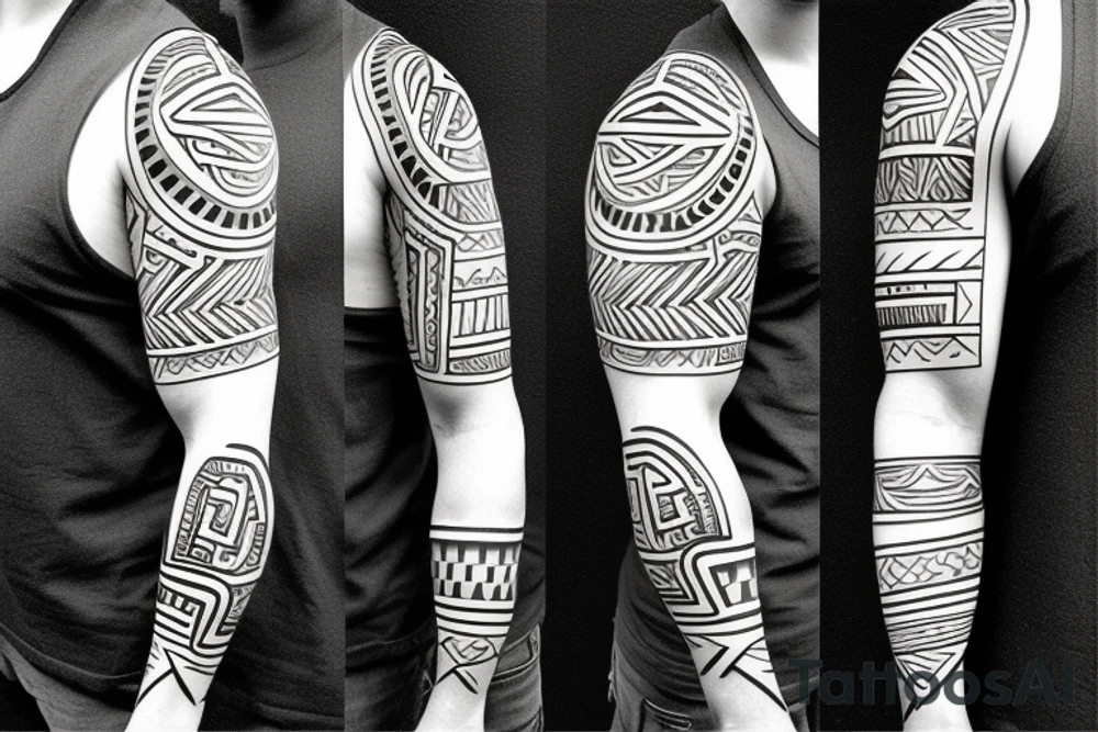 Taino Indian Tribal symbols sleeve tattoo tattoo idea