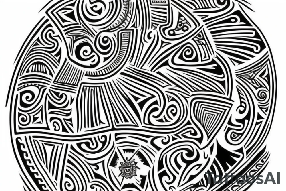 Taino Indian symbols sleeve tattoo tattoo idea