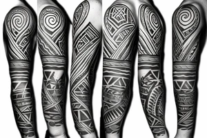 Taino Indian symbols sleeve tattoo tattoo idea