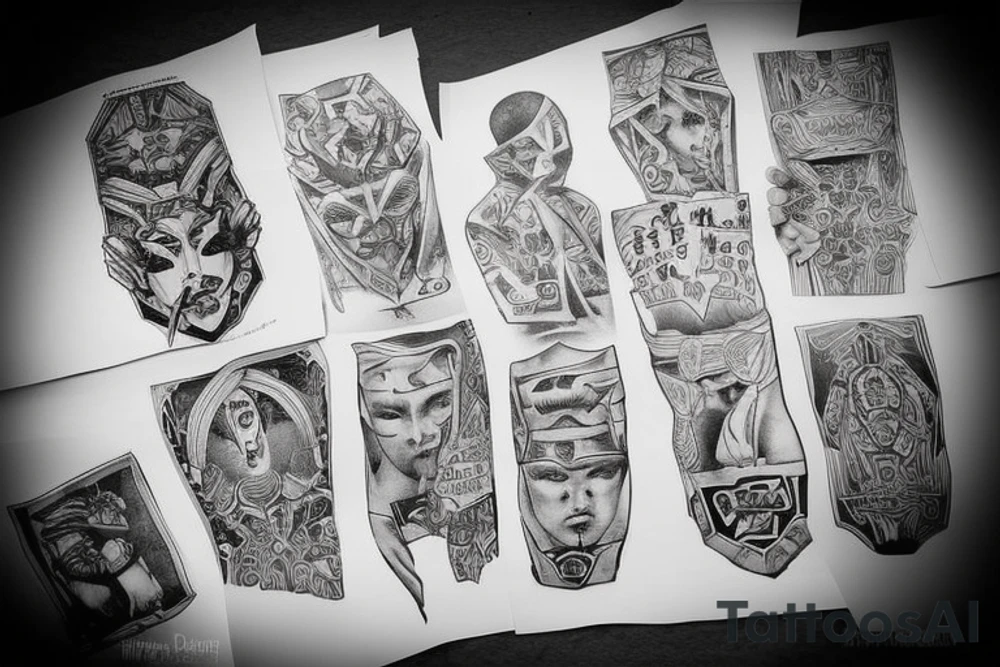 when you fold your hands like in boxing, the combination of the inscriptions justice and cruelty do not combine, but if you pull out your hands and fold the reverse side, then the inscriptions are combined. tattoo idea
