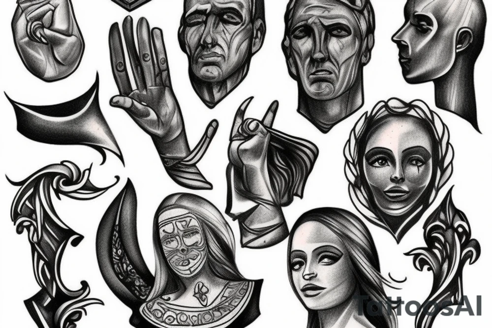 on the left hand in Latin justice tattoo idea